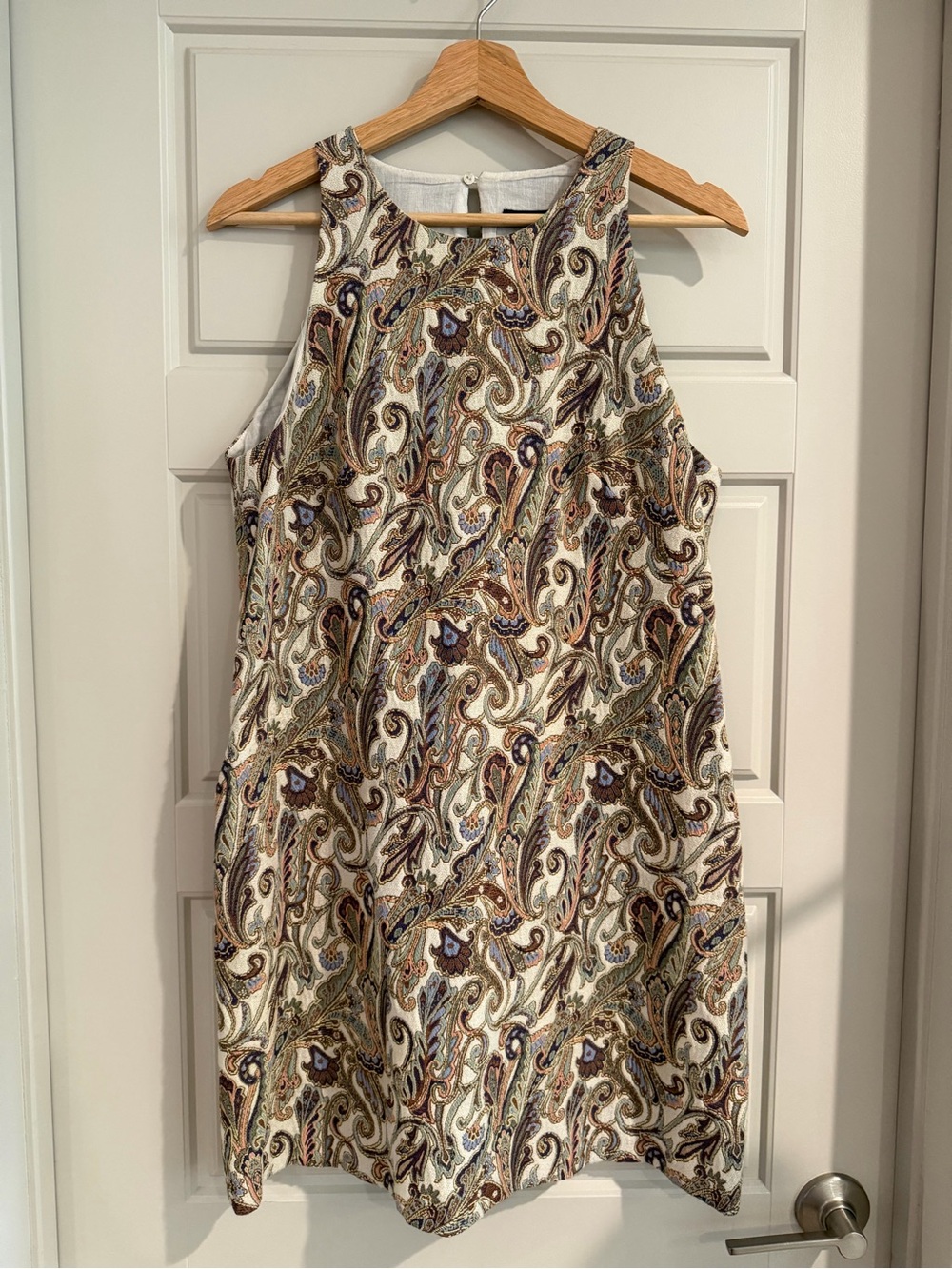 Zara Jacquard Paisley Floral Sleeveless Tank Mini Dress